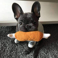 HKM-7756349 Plush Double-Legged Chicken Leg Toy for Dogs - Sounding Bite Toy, 16-18 cm