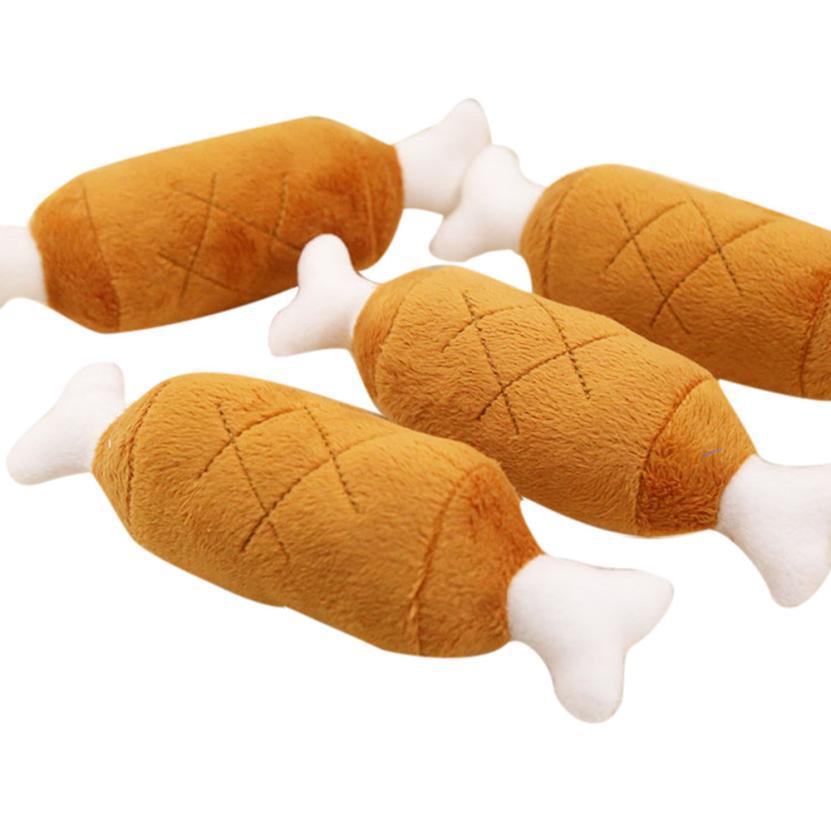HKM-7756349 Plush Double-Legged Chicken Leg Toy for Dogs - Sounding Bite Toy, 16-18 cm