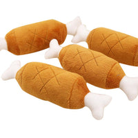HKM-7756349 Plush Double-Legged Chicken Leg Toy for Dogs - Sounding Bite Toy, 16-18 cm