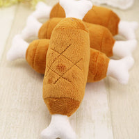 HKM-7756349 Plush Double-Legged Chicken Leg Toy for Dogs - Sounding Bite Toy, 16-18 cm