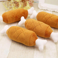 HKM-7756349 Plush Double-Legged Chicken Leg Toy for Dogs - Sounding Bite Toy, 16-18 cm
