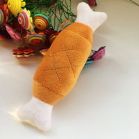 HKM-7756349 Plush Double-Legged Chicken Leg Toy for Dogs - Sounding Bite Toy, 16-18 cm