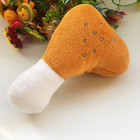 HKM-7756349 Plush Double-Legged Chicken Leg Toy for Dogs - Sounding Bite Toy, 16-18 cm