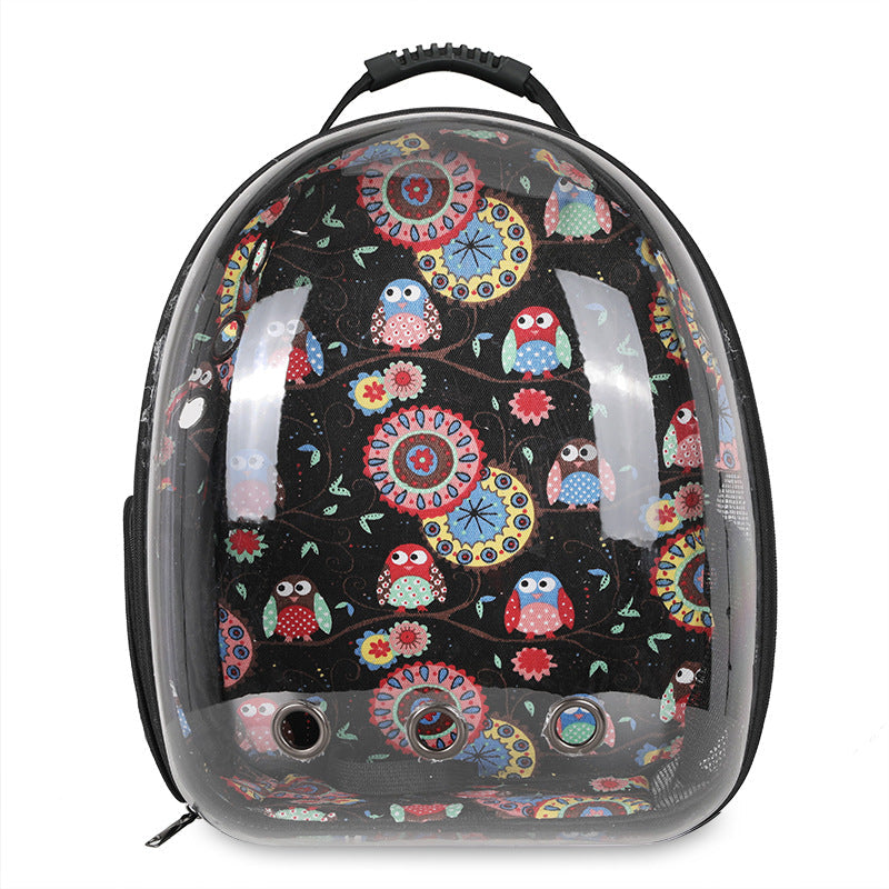 HKM-7757757 Pet Carrier Backpack with Transparent Design and Ventilation for Cats and Dogs