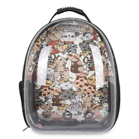HKM-7757757 Pet Carrier Backpack with Transparent Design and Ventilation for Cats and Dogs