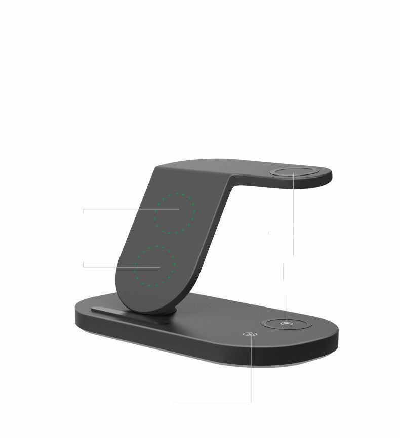 HKM-775891 15W Three-in-One Wireless Charger for Watch and Mobile Phones - Type-C Compatible, Compact Design
