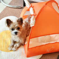 HKM-7760317 Portable Outdoor Pet Tent with Breathable Design and Cushion, Orange, Small Size