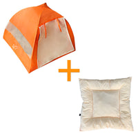 HKM-7760317 Portable Outdoor Pet Tent with Breathable Design and Cushion, Orange, Small Size