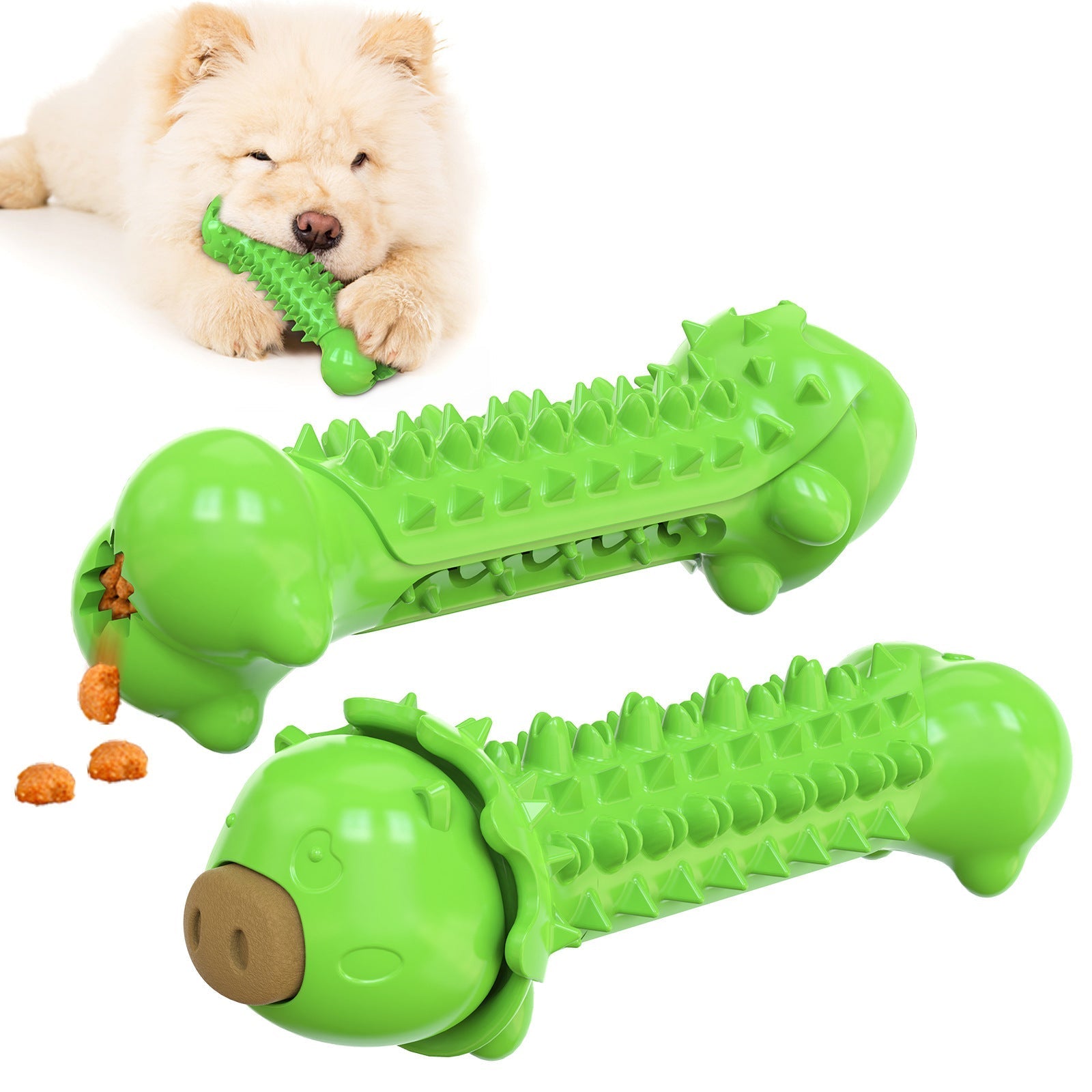 HKM-7762109 Molar Stick Dog Toothbrush Toy - Durable TPR Bite Toy for Pets - Available in Blue, Yellow, and Green