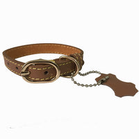HKM-7763261 Pet Leather Collar - Monochrome Color Options in Blue, Black, Red, Purple, Yellow, Green, Lake Blue, Brown, Available Sizes XS to XL
