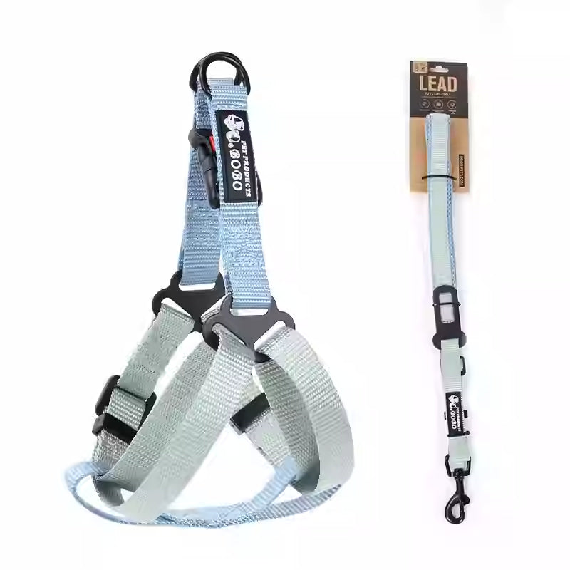HKM-7763901 Adjustable Nylon Dog Harness with Holding Rope - Multiple Color Options