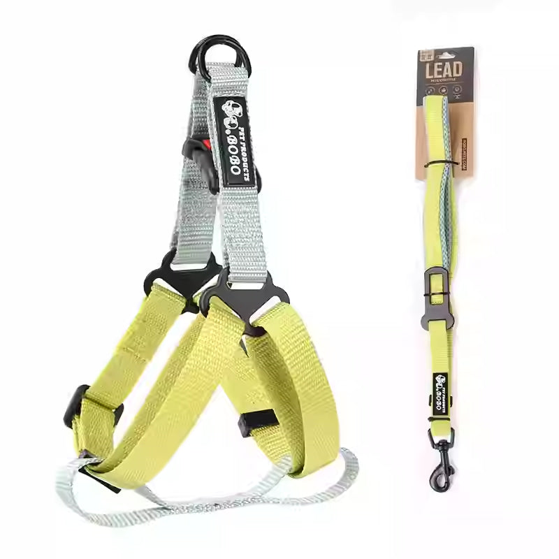 HKM-7763901 Adjustable Nylon Dog Harness with Holding Rope - Multiple Color Options