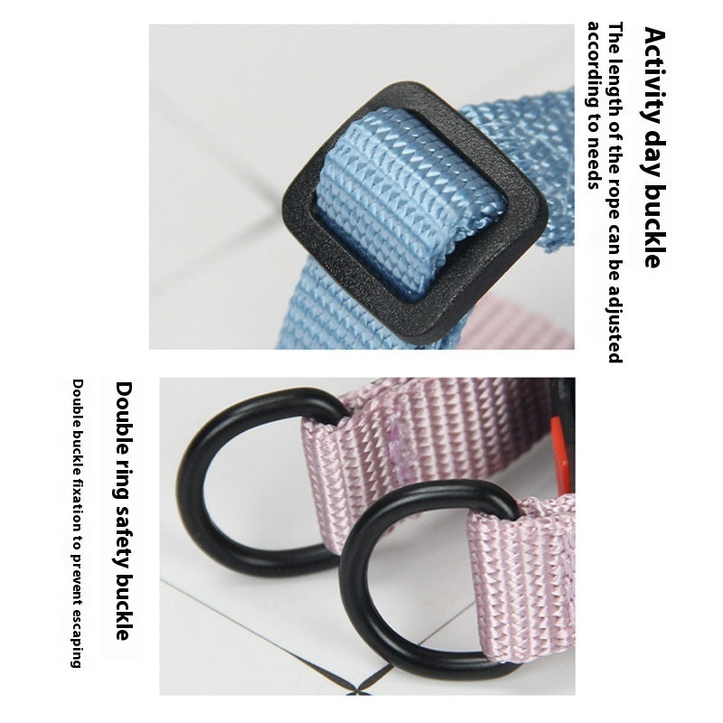 HKM-7763901 Adjustable Nylon Dog Harness with Holding Rope - Multiple Color Options