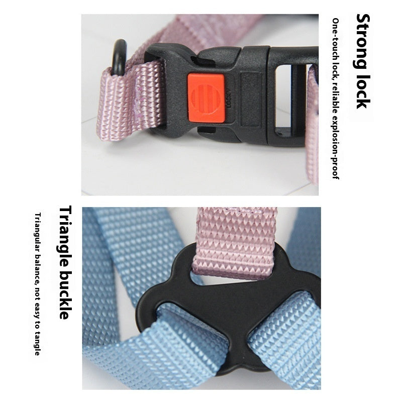 HKM-7763901 Adjustable Nylon Dog Harness with Holding Rope - Multiple Color Options