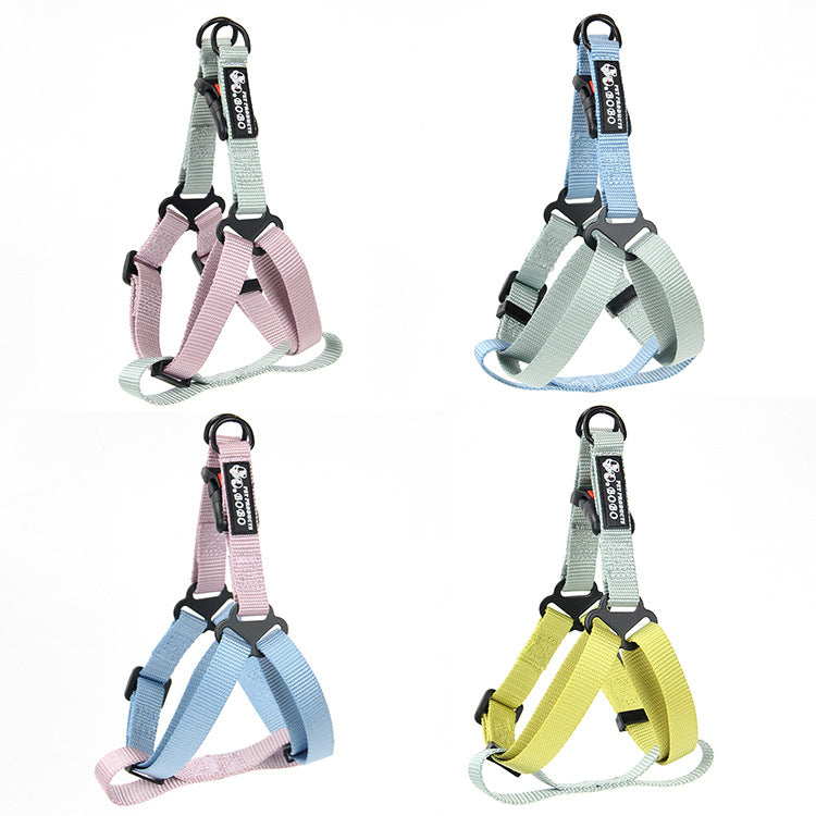 HKM-7763901 Adjustable Nylon Dog Harness with Holding Rope - Multiple Color Options