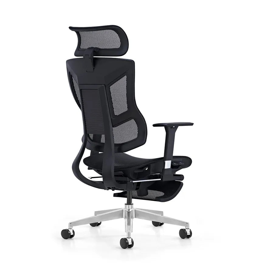 HKM-776467 Ergonomic Full Mesh Office Chair with 3D Headrest and 360-Degree Swivel Function in Black