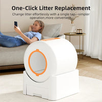 HKM-776467 Smart Automatic Cat Litter Box with Self-Cleaning Function and 64L Capacity