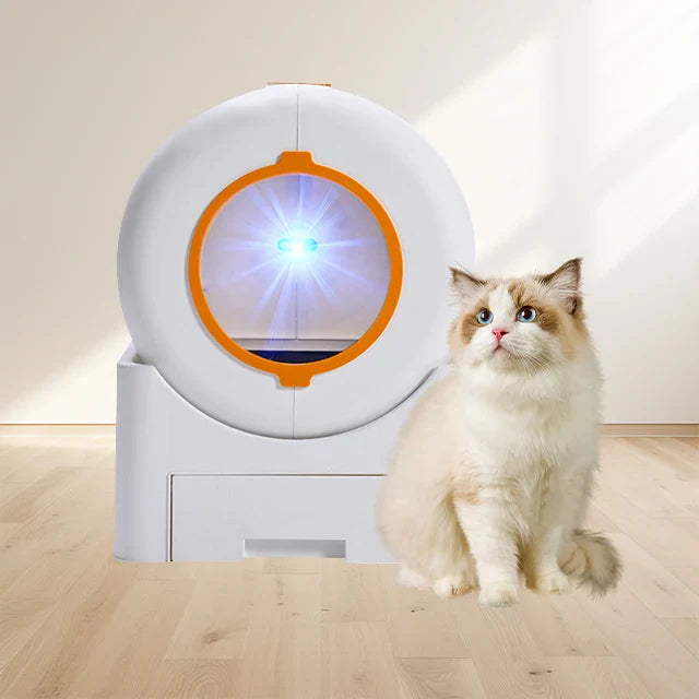 HKM-776467 Smart Automatic Cat Litter Box with Self-Cleaning Function and 64L Capacity
