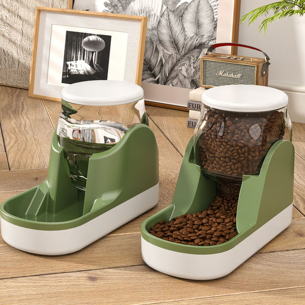 HKM-7765053 Automatic Cat Water Fountain and Dog Food Dispenser with Large Capacity for Convenient Feeding
