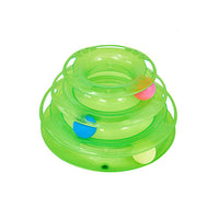 HKM-7766077 Three-Tier Wooden Cat Turntable Toy - Durable Pine and PP Plastic - Engaging Play for Cats