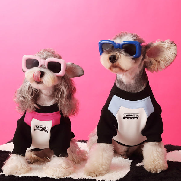 HKM-7766333 Cozy Cotton Zipper Pullover Sweater for Dogs in Pink and Blue
