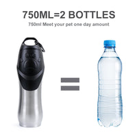 HKM-7767101 Stainless Steel Pet Water Bottle with Multiple Size Options - 350ml, 600ml, 750ml