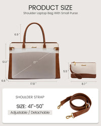 HKM-776723 Waterproof Ladies Tote Bag for 15.6-17in Laptops - Stylish Work Briefcase for Women