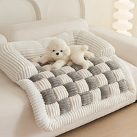 HKM-7767869 Cozy Chessboard Pattern Pet Pad for Autumn and Winter - Available in Multiple Sizes