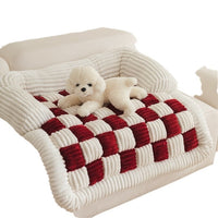 HKM-7767869 Cozy Chessboard Pattern Pet Pad for Autumn and Winter - Available in Multiple Sizes