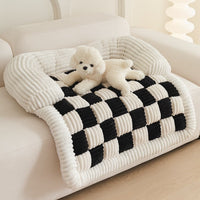 HKM-7767869 Cozy Chessboard Pattern Pet Pad for Autumn and Winter - Available in Multiple Sizes