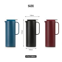 HKM-776787 Large Capacity 47oz Double Wall Insulated Stainless Steel Vacuum Coffee and Tea Pot