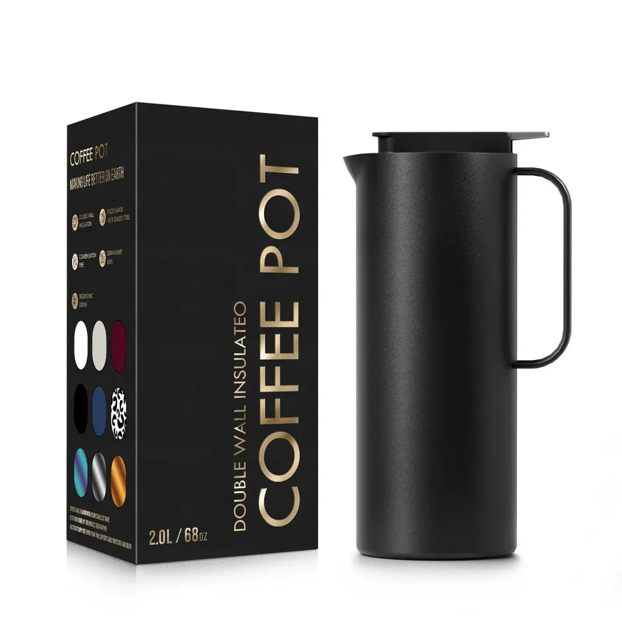 HKM-776787 Large Capacity 47oz Double Wall Insulated Stainless Steel Vacuum Coffee and Tea Pot