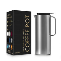 HKM-776787 Large Capacity 47oz Double Wall Insulated Stainless Steel Vacuum Coffee and Tea Pot