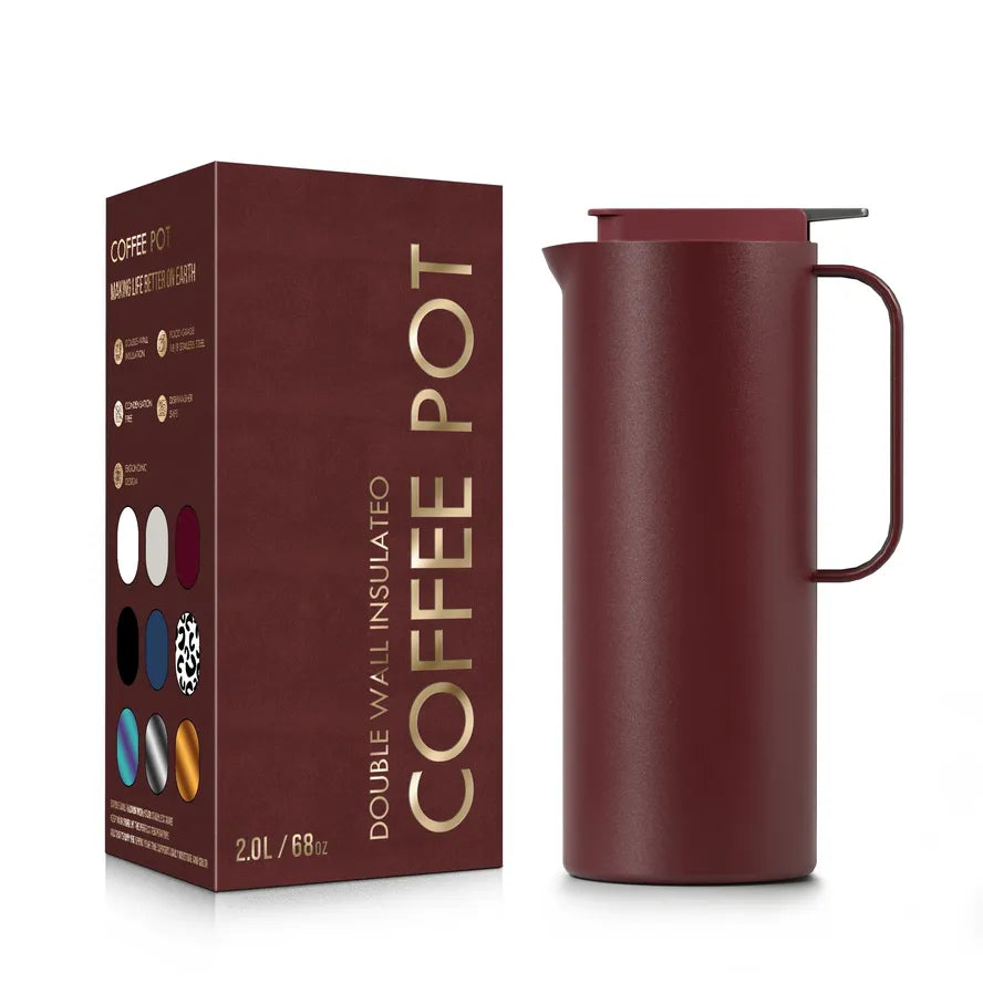 HKM-776787 Large Capacity 47oz Double Wall Insulated Stainless Steel Vacuum Coffee and Tea Pot