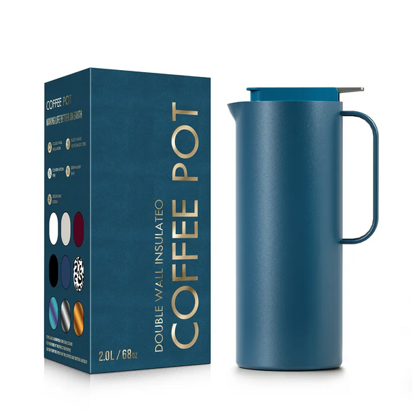 HKM-776787 Large Capacity 47oz Double Wall Insulated Stainless Steel Vacuum Coffee and Tea Pot