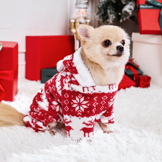 HKM-776787 Super Soft Coral Fleece Dog Outfit for Christmas - Available in Multiple Colors & Sizes