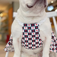 HKM-7768637 Bichon Fashion Black and White Checkerboard Spring-Summer Skirt for Pets