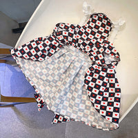 HKM-7768637 Bichon Fashion Black and White Checkerboard Spring-Summer Skirt for Pets