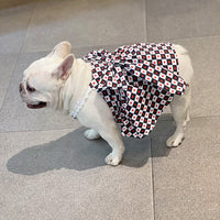 HKM-7768637 Bichon Fashion Black and White Checkerboard Spring-Summer Skirt for Pets