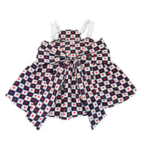 HKM-7768637 Bichon Fashion Black and White Checkerboard Spring-Summer Skirt for Pets