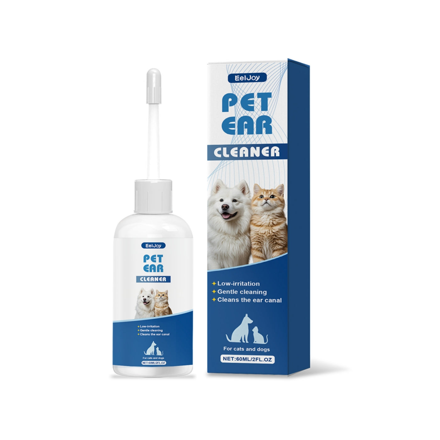 HKM-7768893 Gentle Pet Ear Cleaner with Sodium Hyaluronate and Peppermint Extract, 1 Pack