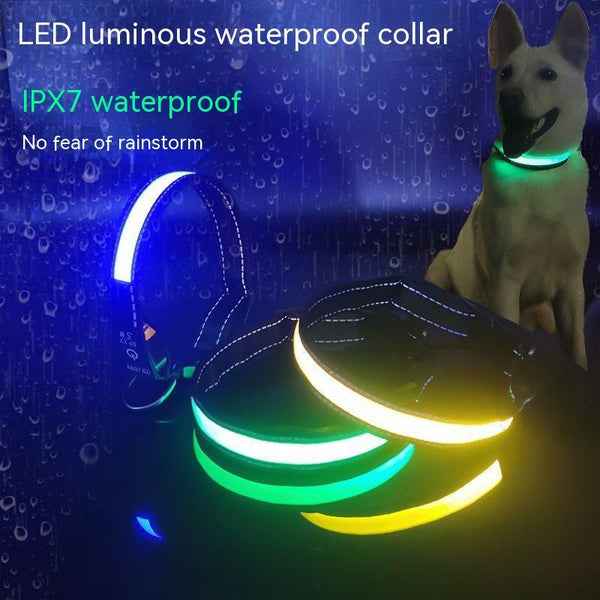 HKM-7769021 Reflective LED Dog Collar with Multiple Color Options and Adjustable Sizes