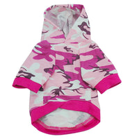 HKM-7769405 Cotton Camouflage Hooded Sweater for Dogs in Blue, Green, and Pink