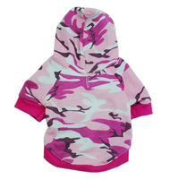 HKM-7769405 Cotton Camouflage Hooded Sweater for Dogs in Blue, Green, and Pink