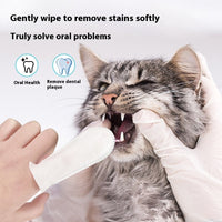 HKM-7769661 Pet Dental Finger Cots for Cats and Dogs - 50 Pack, Non-Woven Fabric Oral Care Solution
