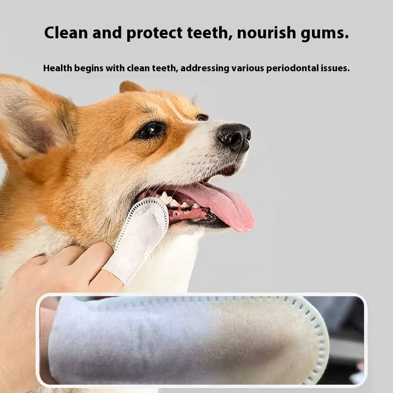 HKM-7769661 Pet Dental Finger Cots for Cats and Dogs - 50 Pack, Non-Woven Fabric Oral Care Solution