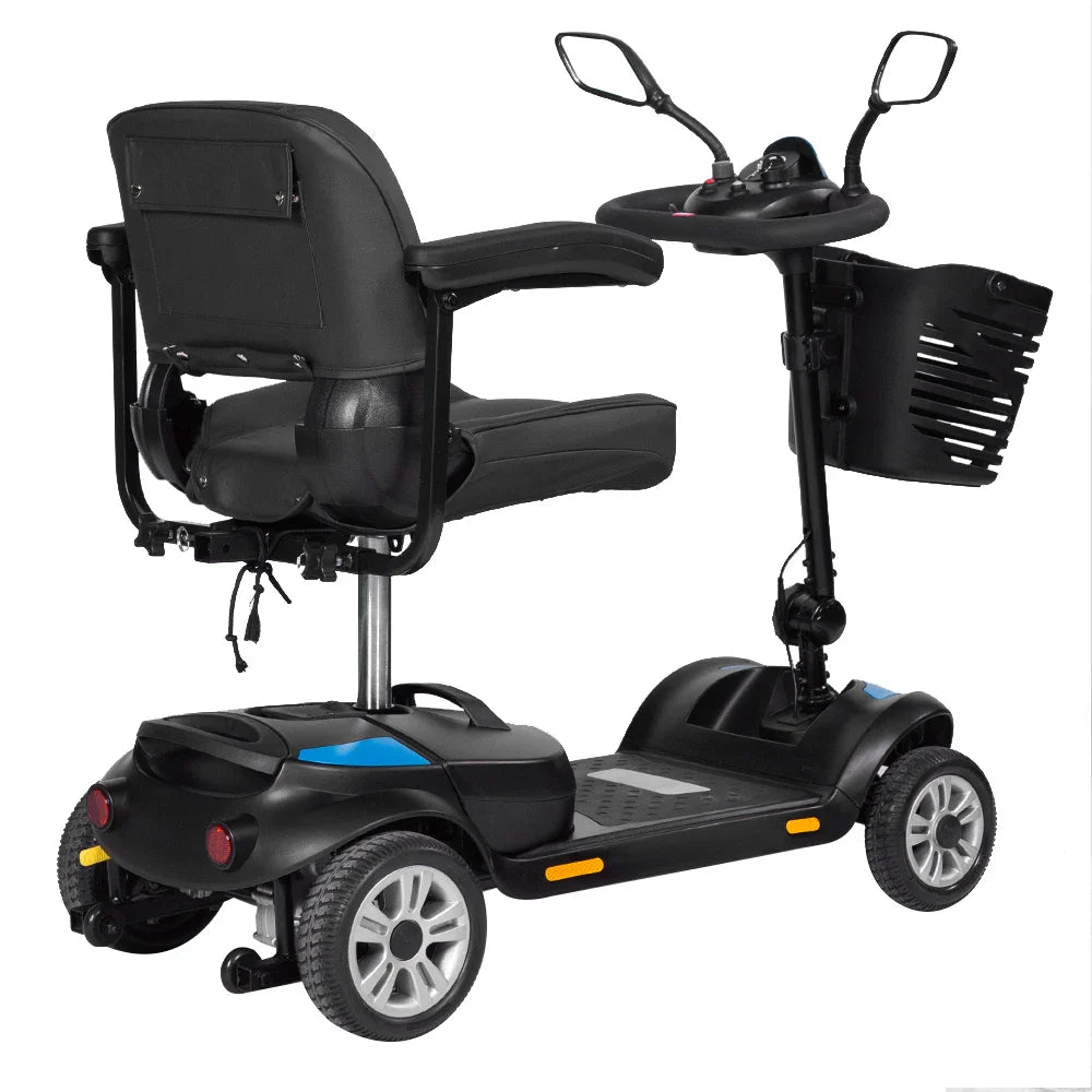 HKM-777043 Electric Mobility Scooter with Four Wheels, Seat, and Basket - 18KM Range, 10km/h Speed