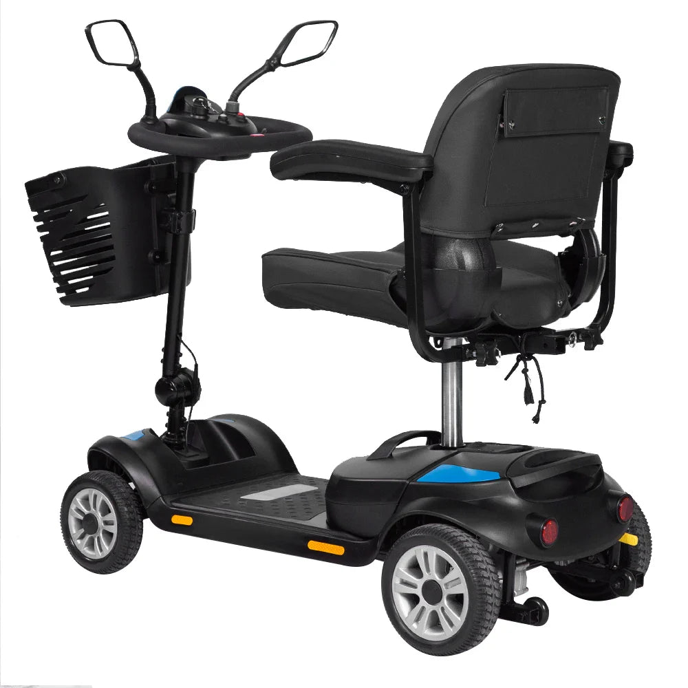 HKM-777043 Electric Mobility Scooter with Four Wheels, Seat, and Basket - 18KM Range, 10km/h Speed