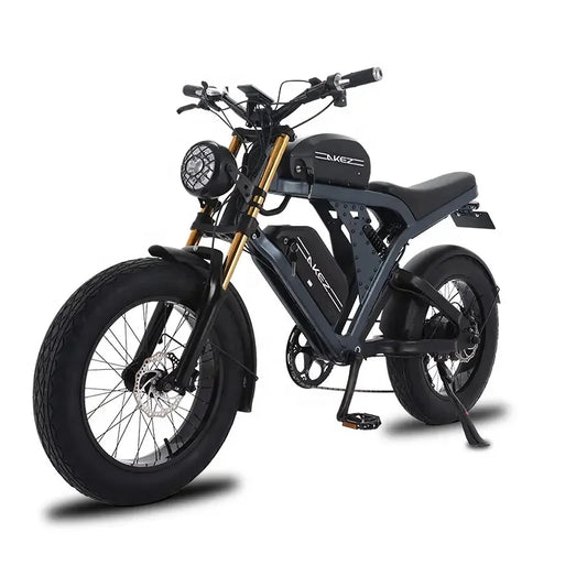 HKM-777107 20 Inch 1500W Electric Fat Tire Mountain Bike with 7 Speed Gears, Rear Hub Motor, and Dual Suspension