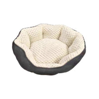 HKM-777171 Cozy High Rest Nest Cat Bed with Dark Gray Shell Backrest for Small to Medium Pets, Perfect for Autumn and Winter